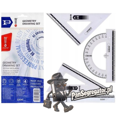 Komplet geometryczny z linijką 20cm PRATEL 2004 PR/MK106-00 MemoBe
