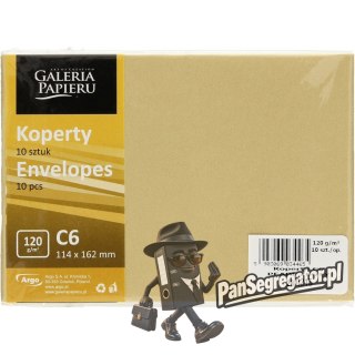 Koperta C6 Pearl złoty 120g (10szt.) 280215 Galeria Papieru