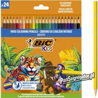 Kredki drewniane ECO SMOOTH 24 kolory 525787 BIC