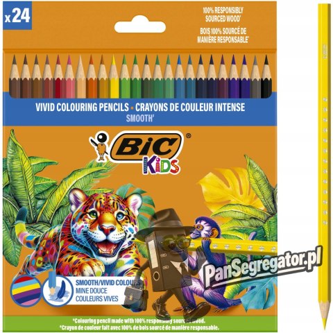Kredki drewniane ECO SMOOTH 24 kolory 525787 BIC