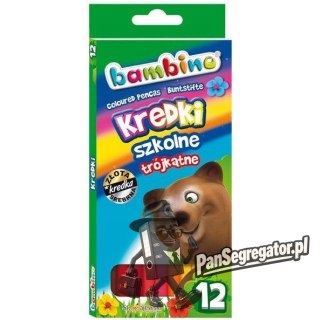 Kredki ołówkowe trójkątne Zestaw 12 kredek BAMBINO St.Majewski