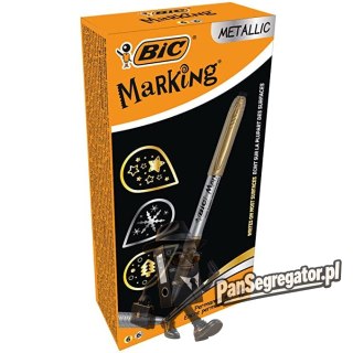 Markery BIC permanentne metaliczne kolory złoty(6szt.) + srebrny(6szt.) 950466