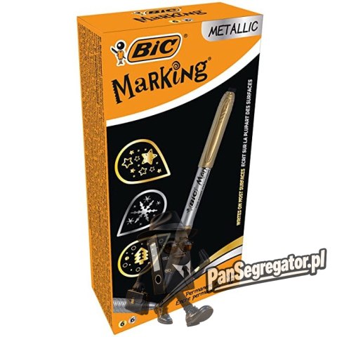 Markery BIC permanentne metaliczne kolory złoty(6szt.) + srebrny(6szt.) 950466