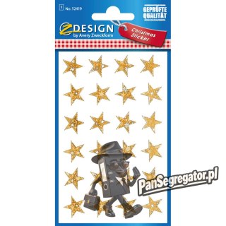 Naklejki Z-Design foliowe - złote gwiazdki 52419 AVERY ZWECKFORM