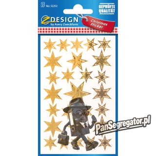 Naklejki Z-Design foliowe - złote gwiazdy 52252 AVERY ZWECKFORM