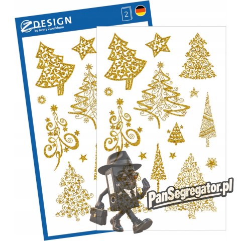 Naklejki Z-Design pozłacane - choinki 52273 AVERY ZWECKFORM