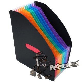 Pojemnik harmonijkowy A4 PP na dokumenty 13 przegródek czarny PH-A4-01 BIURFOL