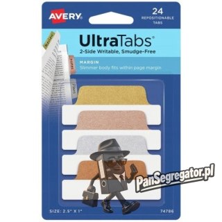 Zakładki indeksujące samoprzylepne 63,5x25,4mm metaliczne z wzorem Ultra Tabs 74786 AVERY ZWECKFORM