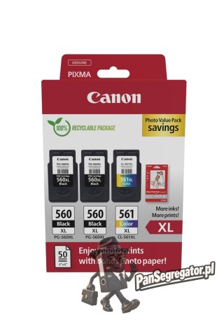 Canon 3712C012 nabój z tuszem 3 szt. Oryginalny Wysoka (XL) wydajność Czarny, Cyjan, Purpurowy, Żółty