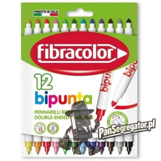 Flamastry DOUBLE POINT 12kolorów 544SW12S FIBRACOLOR