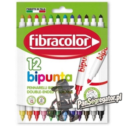 Flamastry DOUBLE POINT 12kolorów 544SW12S FIBRACOLOR