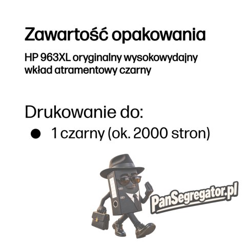 HP 963XL oryginalny wysokowydajny wkład atramentowy czarny