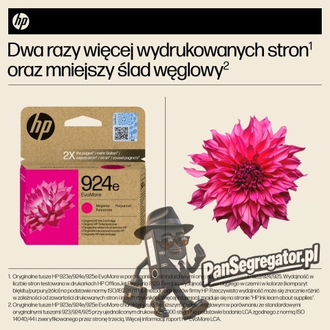 HP Oryginalny purpurowy tusz 924e EvoMore