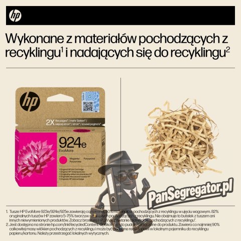 HP Oryginalny purpurowy tusz 924e EvoMore