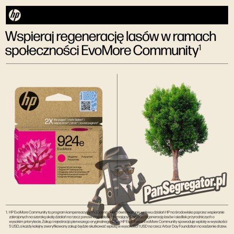 HP Oryginalny purpurowy tusz 924e EvoMore