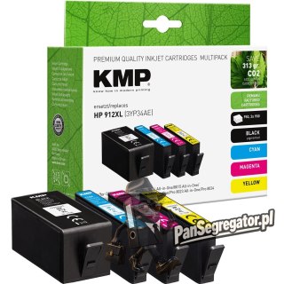 KMP 1765,4005 nabój z tuszem 4 szt. Zamiennik Wysoka (XL) wydajność Cyjan, Czarny, Żółty, Purpurowy