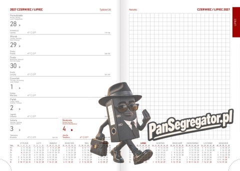 Kalendarz Vivella A5 tygodniowy z notesem p. biały 216 A5TNB czerwony Wokół Nas