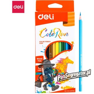 Kredki ołówkowe bezdrzewne COLORUN 12 kolorów EC00100 DELI
