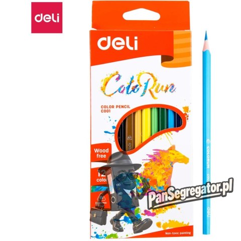Kredki ołówkowe bezdrzewne COLORUN 12 kolorów EC00100 DELI