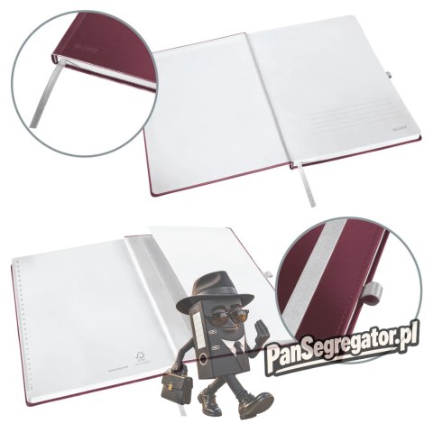 Notatnik w twardej oprawie Style A4 w kratkę ciemnoczerwony 44761028 LEITZ