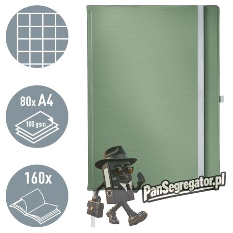 Notatnik w twardej oprawie Style A4 w kratkę seledynowy 44761053 LEITZ