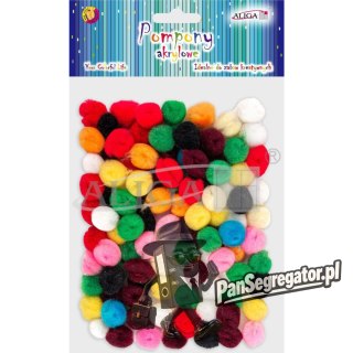 Pompony akrylowe mix kolorów 1,5cm (100) POM-9990 ALIGA