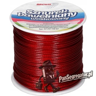 Sznurek bawełniany woskowany 1mm*25m czerwony SBW2 BREWIS
