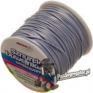 Sznurek bawełniany woskowany 1mm*25m srebrny SBW3 BREWIS
