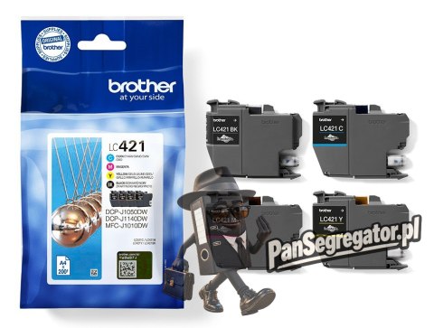 Tusz Brother LC-421VAL PagePack 4 szt. Oryginalny Standardowa wydajność Czarny, Cyjan, Purpurowy, Żółty