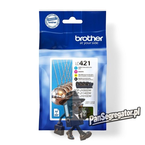 Tusz Brother LC-421VAL PagePack 4 szt. Oryginalny Standardowa wydajność Czarny, Cyjan, Purpurowy, Żółty