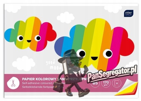 Zeszyt papierów kolorowych B5 8k samoprzylepnych INTERDRUK