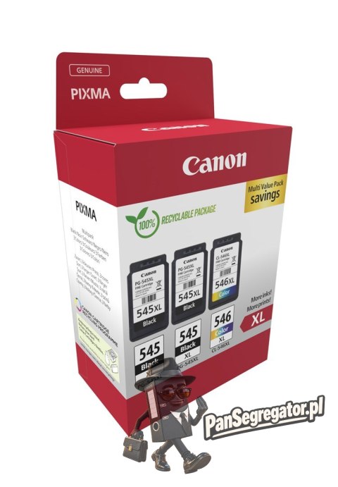 Canon 8286B013 nabój z tuszem 3 szt. Oryginalny Wysoka (XL) wydajność Czarny, Cyjan, Purpurowy, Żółty