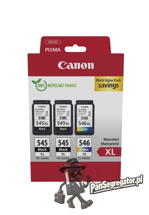 Canon 8286B013 nabój z tuszem 3 szt. Oryginalny Wysoka (XL) wydajność Czarny, Cyjan, Purpurowy, Żółty