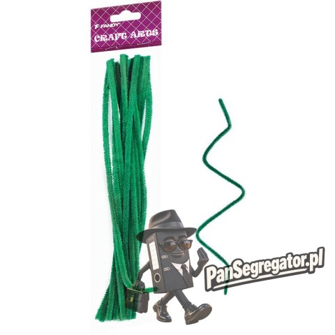 Druciki kreatywne zielone 6mm, dł.30cm (15) FANDY 170-2547