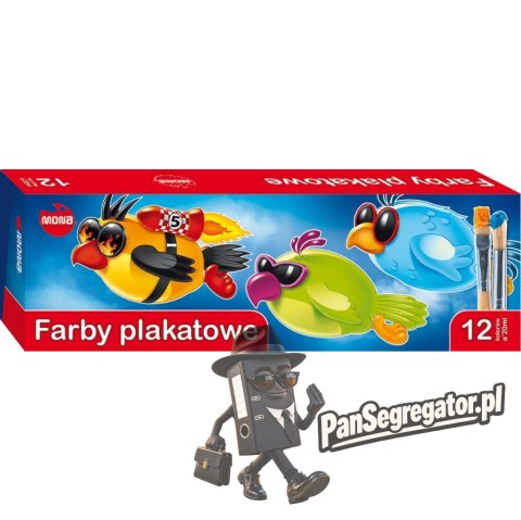 Farby plakatowe MONA 12 kol.20 ml 0142 ST.MAJEWSKI