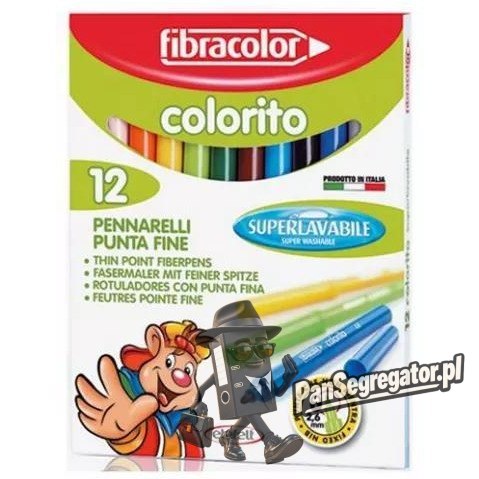 Flamastry COLORITO 12 kolorów FIBRACOLOR