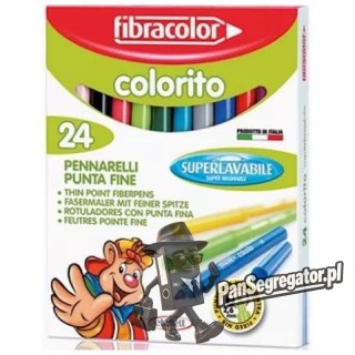 Flamastry COLORITO 24 kolorów FIBRACOLOR