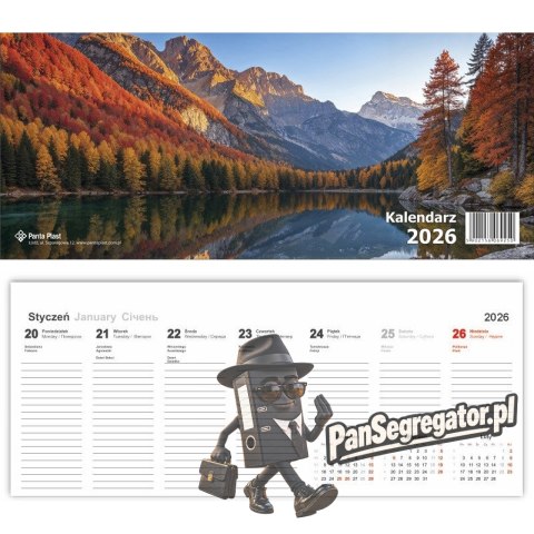 Kalendarz biurkowy poziomy 2026 0405-0902-99 Panta Plast