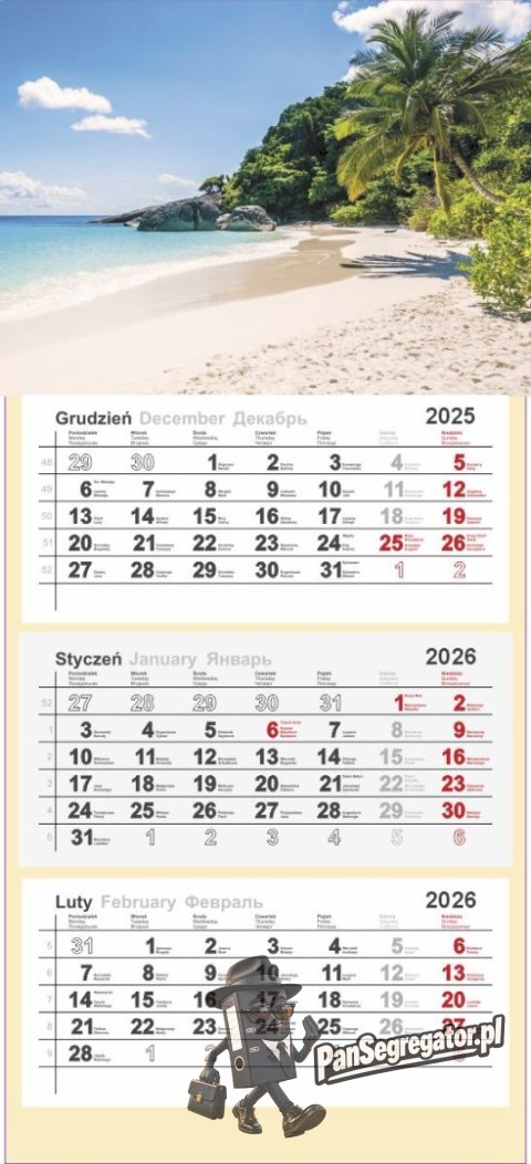 Kalendarz trójdzielny 2026 0905-99 Panta Plast