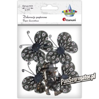 Motyle papierowe 3D (4szt.) 6,5x4,5cm 491118 TITANUM