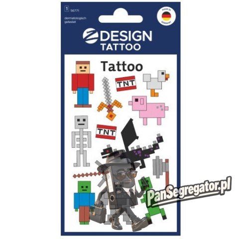 Naklejki tatuaże dla dzieci PIKSELE MINECRAFT 56771 Z-DESIGN KIDS TATTOO AVERY ZWECKFORM