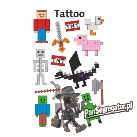 Naklejki tatuaże dla dzieci PIKSELE MINECRAFT 56771 Z-DESIGN KIDS TATTOO AVERY ZWECKFORM