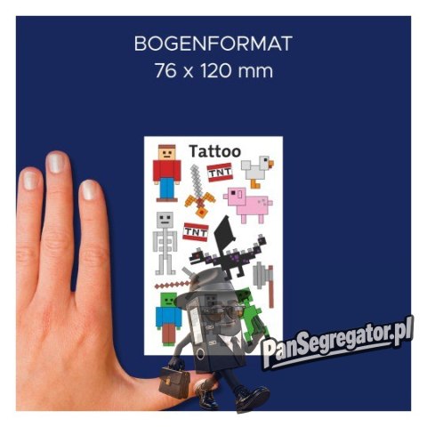 Naklejki tatuaże dla dzieci PIKSELE MINECRAFT 56771 Z-DESIGN KIDS TATTOO AVERY ZWECKFORM