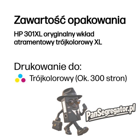 POJEMNIK Z TUSZEM COLOR NO.301XL 6ML CH564EE HP