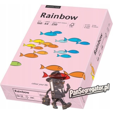 Papier ksero A4 160g RAINBOW R54 jasny różowy 250ark 88042527/23