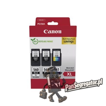Canon 3712C009 nabój z tuszem 3 szt. Oryginalny Wysoka (XL) wydajność Czarny, Cyjan, Purpurowy, Żółty