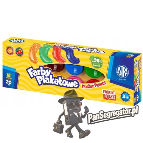 Farby plakatowe 12 kolorów 20ml Standard Box EP 301121002 ASTRA