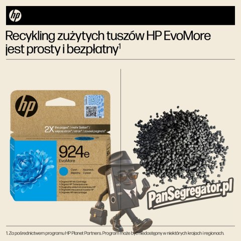 HP Oryginalny błękitny tusz 924e EvoMore