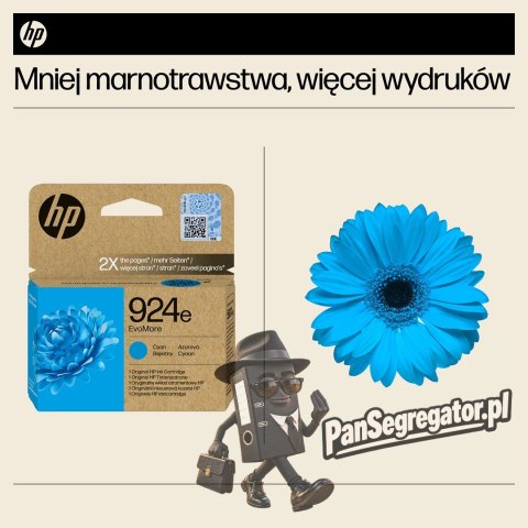 HP Oryginalny błękitny tusz 924e EvoMore