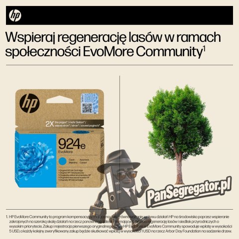 HP Oryginalny błękitny tusz 924e EvoMore